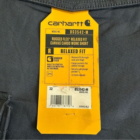 NWT CARHARTT Gray Rugged Flex Relaxed Fit Canvas Cargo Shorts Men’s Size 32 - Picture 5 of 14